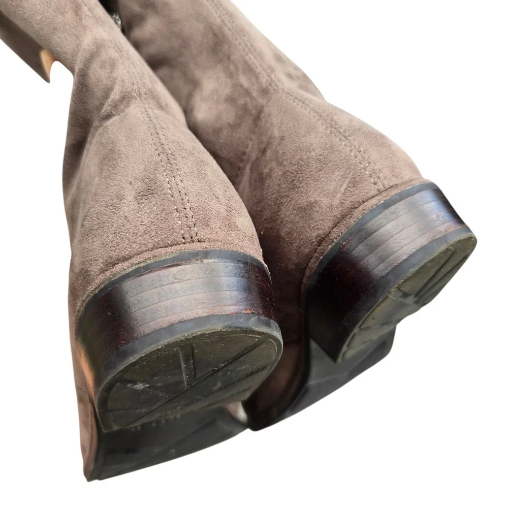Marc Fisher Over The Knee Boots Taupe Faux Suede OTK Boots‎ Size 7.5